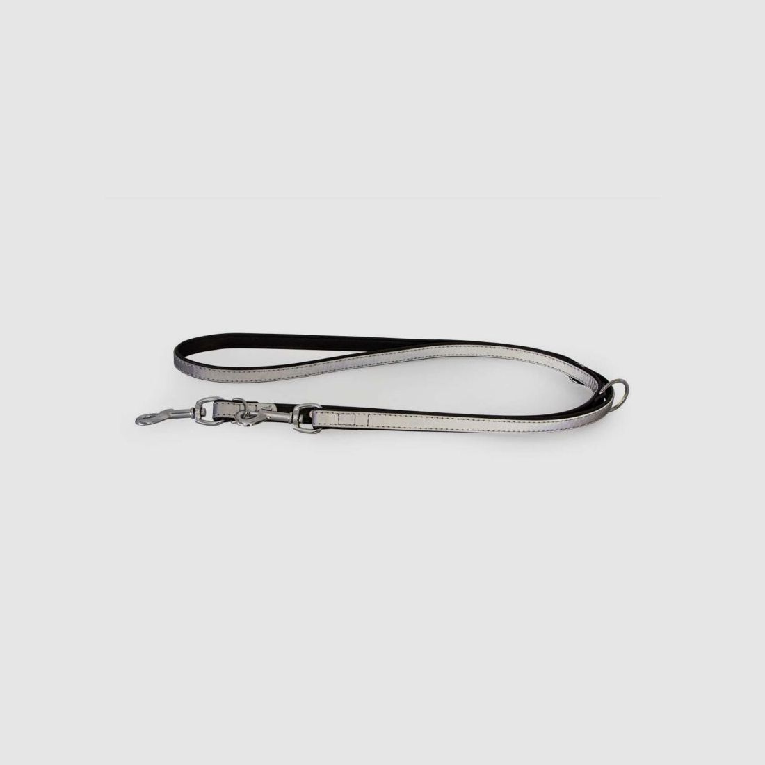 Das Lederband Hundeführleine Oslo Silver reflective B 22 mm / L 200 cm