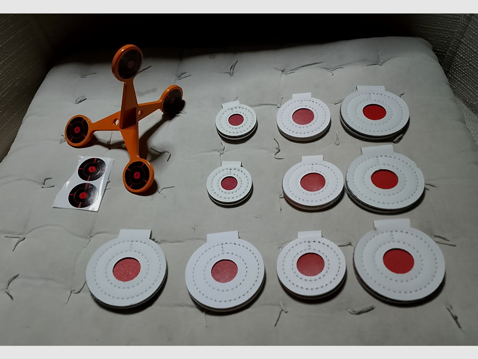 Zielscheiben Target Plinking Metall Aufkleber Aufsteller klappbar Aufhänger 4 Sets zur Wahl verschiedene Ziele Airsoft Softair Luftgewehr 