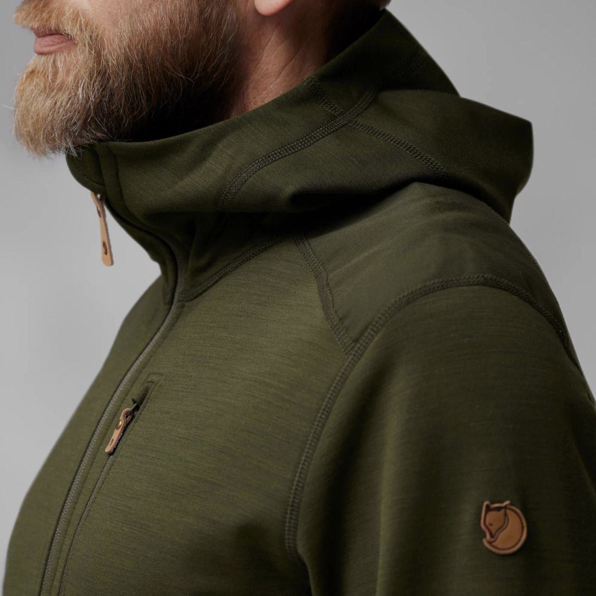 FJÄLLRÄVEN Keb Fleece Hoodie M Deep Forest