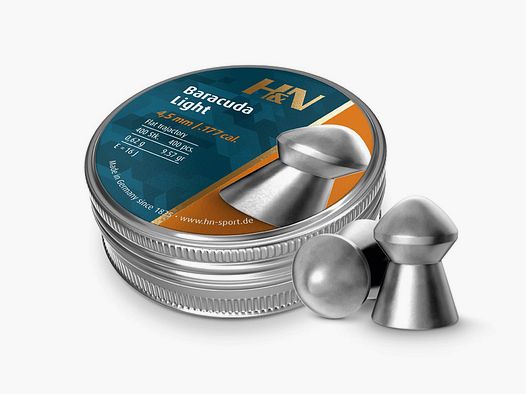 H&N Baracuda Light Diabolo, Rundkopf, 0,62 g, Kaliber 4,51 mm, 400 StĂĽck