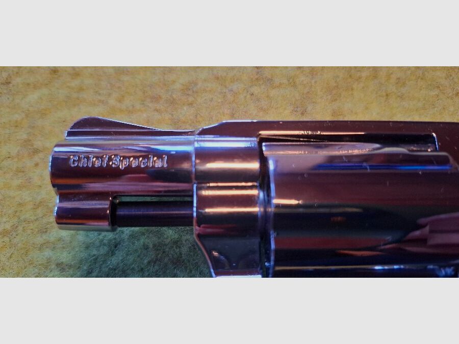 Sammler aufgepasst! Schreckschuss-Revolver Reck Chief Special Chrom (PTB 503), neuwertig ungeschossen einzigartig