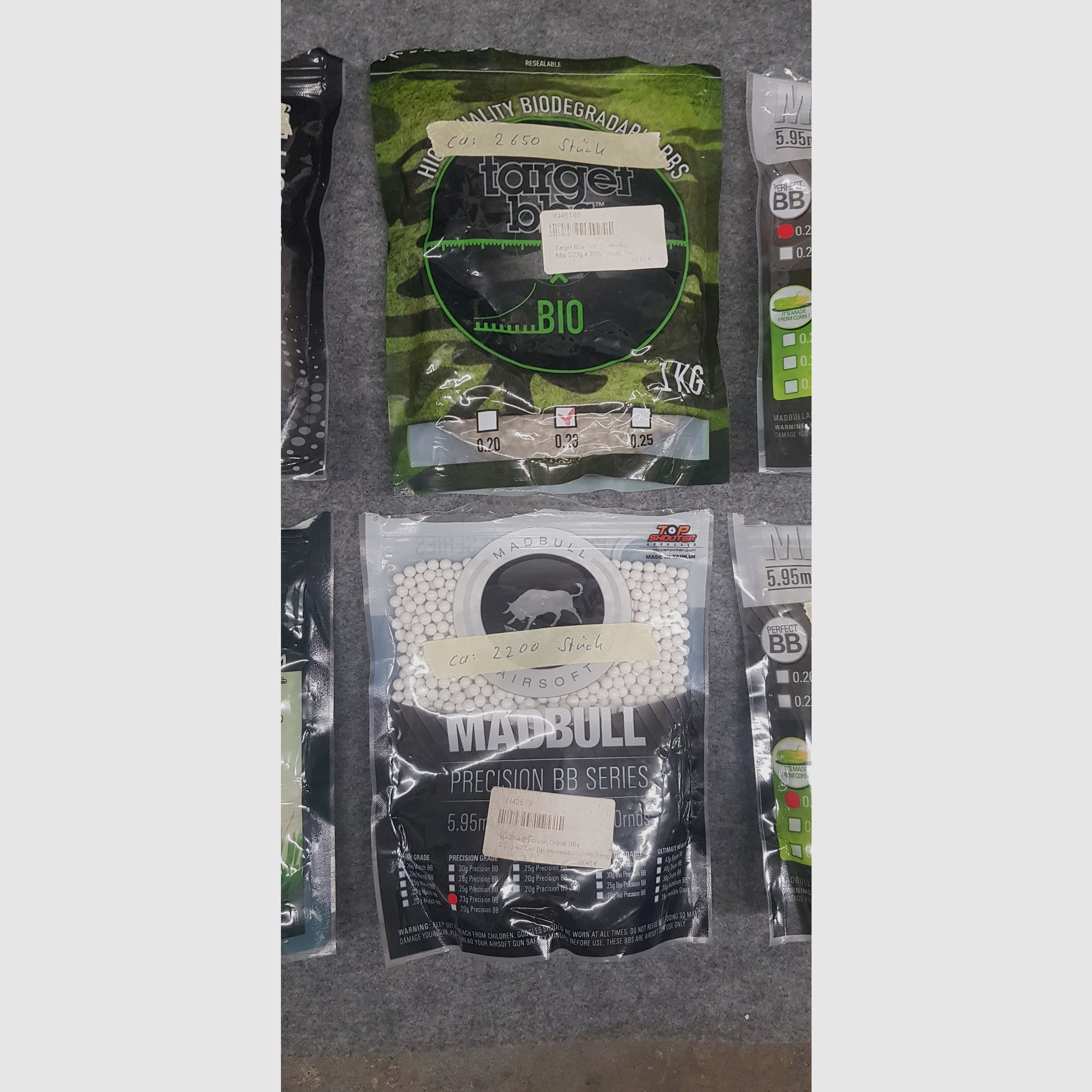 Konvolut Kugeln Munition Spieler Ausrüstung Federdruck Gas AEG S-AEG Softair Pistole  6mm BB Airsoft 
