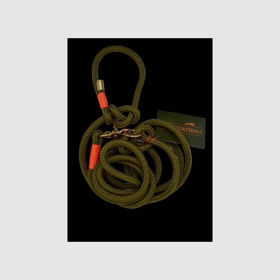 Tochterfirma U-Retrieverleine 10 mm Oliv/Jagdorange