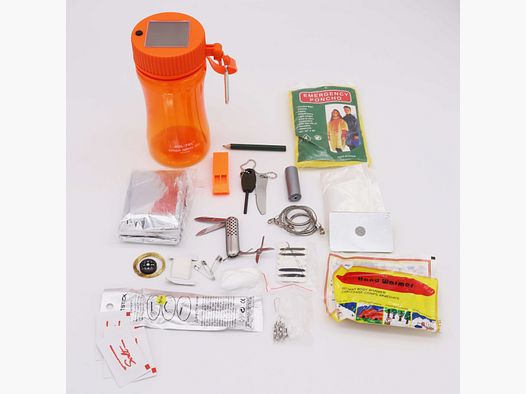 Outdoor Survival Box mit Solarlampe