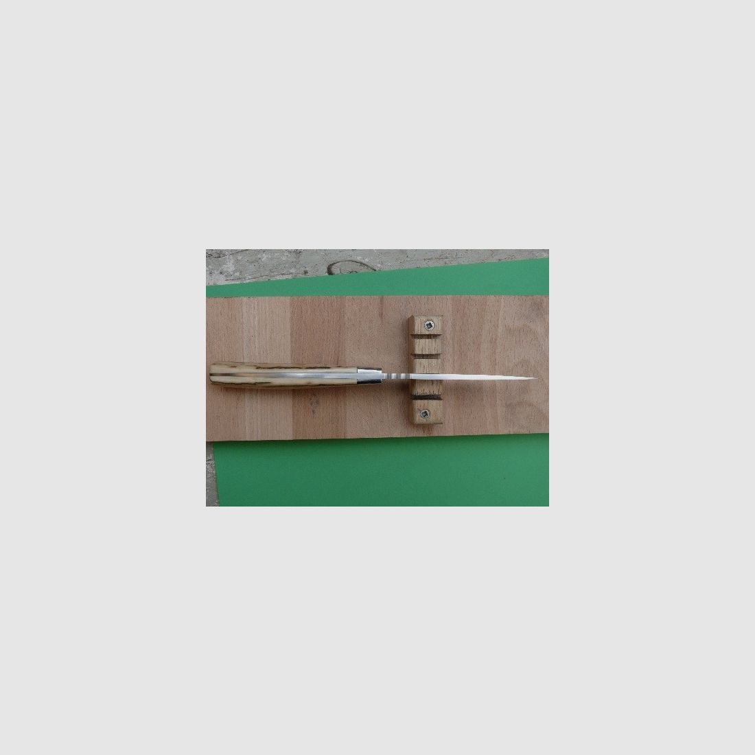 Handgefertigtes Jagdmesser, Stahl CPM 420V, Griffmaterial aus Mammutelfenbein