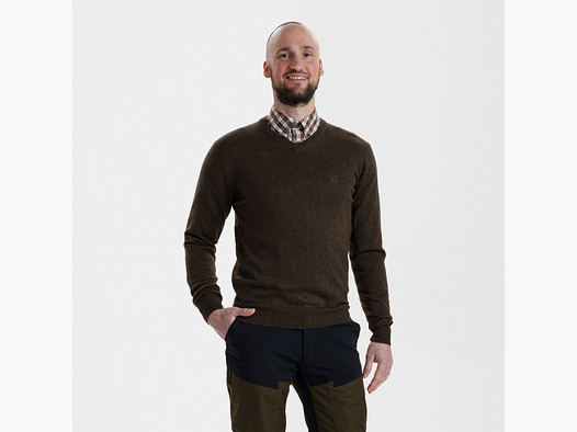 Kingston pullover with V-neck - Dark Elm - Size: S