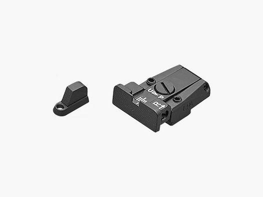 Adjustable rear sight and front sight