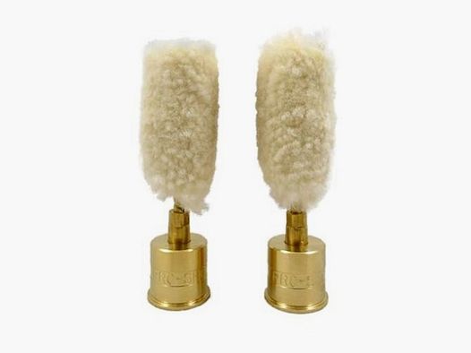 2 Cartucce a Vuoto in Ottone con Mop in Lana Fucile 12GA