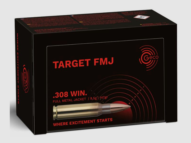 Geco .308 Win. Target FMJ 147gr 400 Schuss