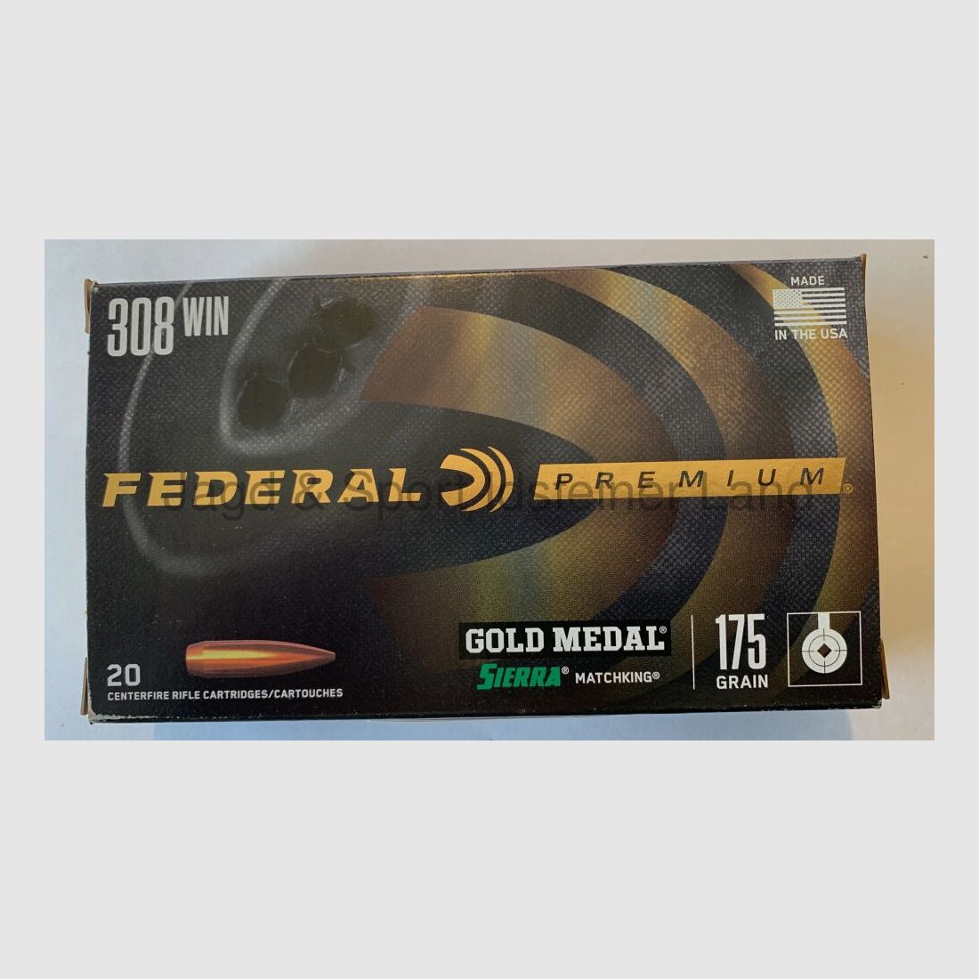 Federal -Gold Medal Match- Sierra Matchking, 175grs, BTHP