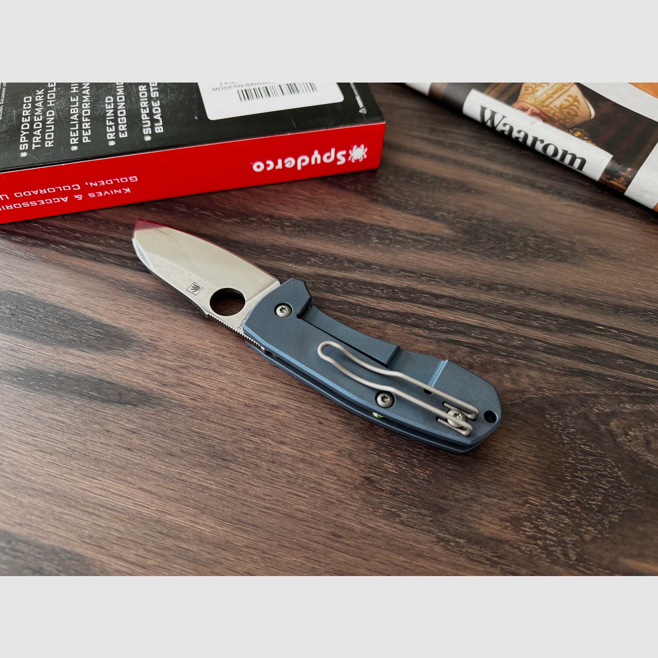 Spyderco Techno 2 EDC Modern Seigaiha Motiv (Exklusiv) Blau