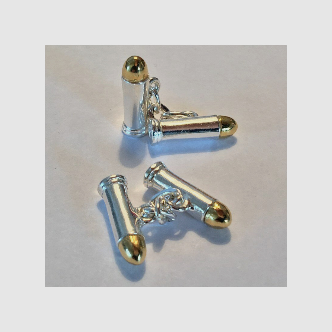 Lovergreen Manschettenknpfe Motiv Manschettenknpfe Bchsenpatrone 70% Messing 30% Silber