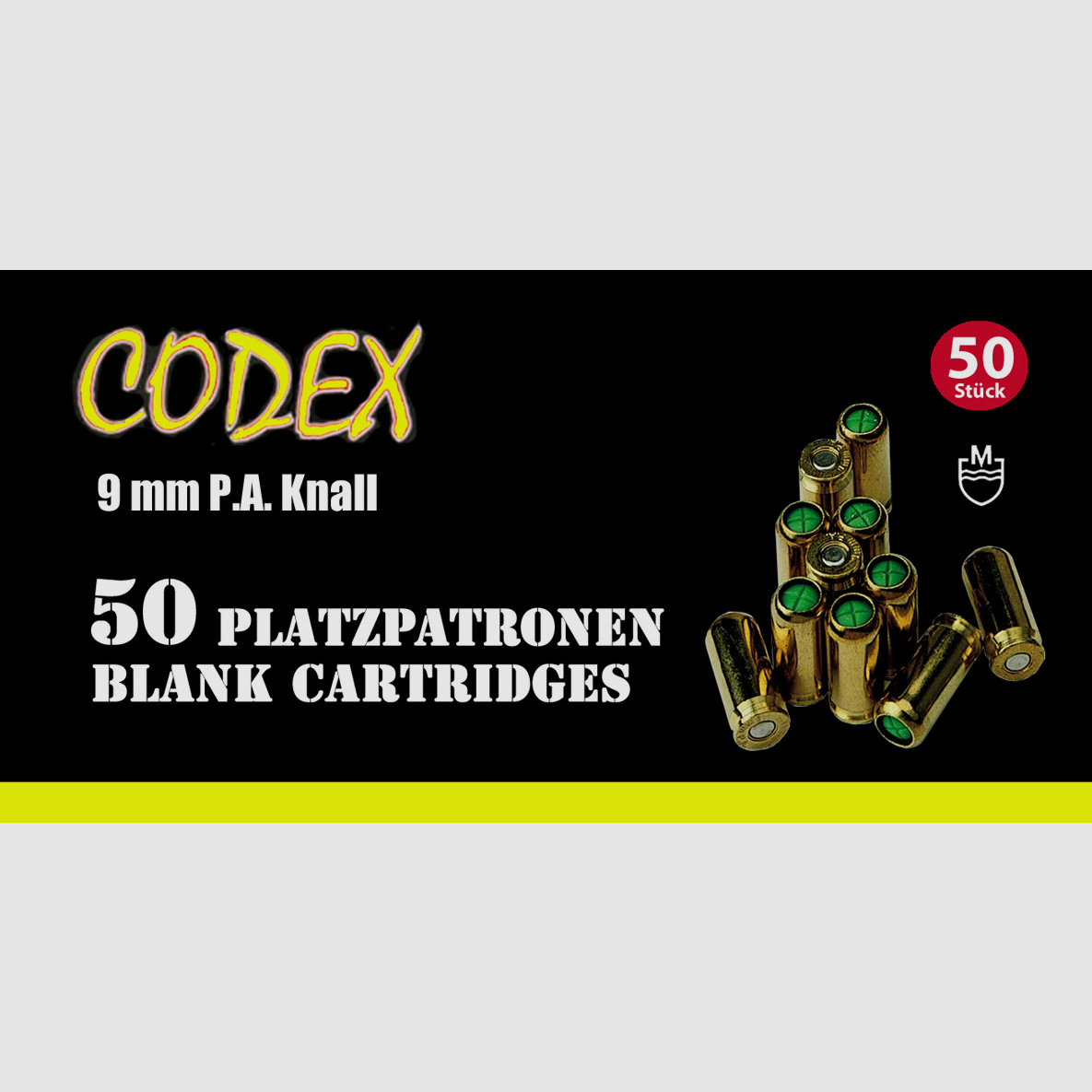 Codex Knallpatronen - Platzpatronen 9mm PAK 50 Stck