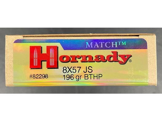 Hornady	 Match BTHP 12,70g/196grs. 20 Stk. Auf Lager