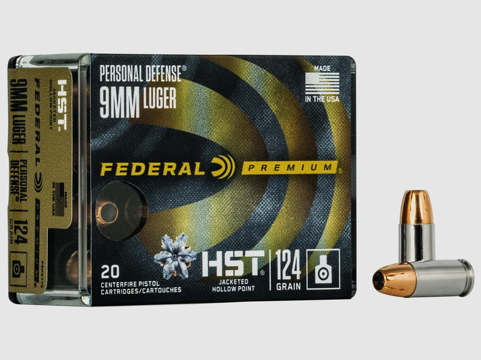 Federal Pistolenmunition Premium 9 x 19 8g HST Jacketed Hollow Point Personal Defense