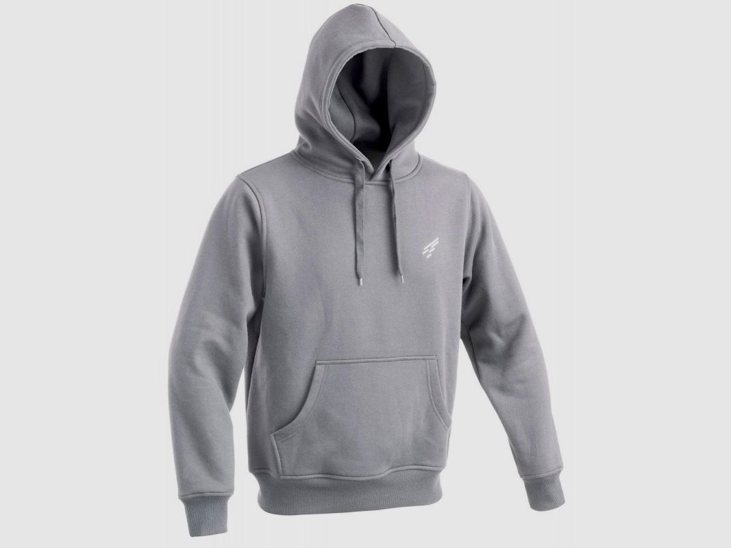 D.FIVE Bluza z Kapturem i Kieszeniami z Haftowanym Logo w Szarym Melanżu