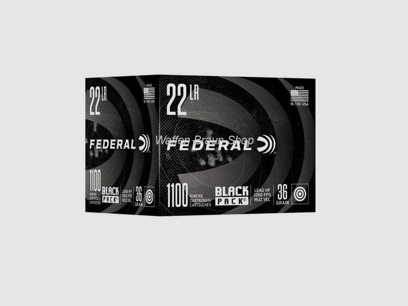 Federal Black Pack .22 l.r. Lead HP 36 gr a"1100 Stück