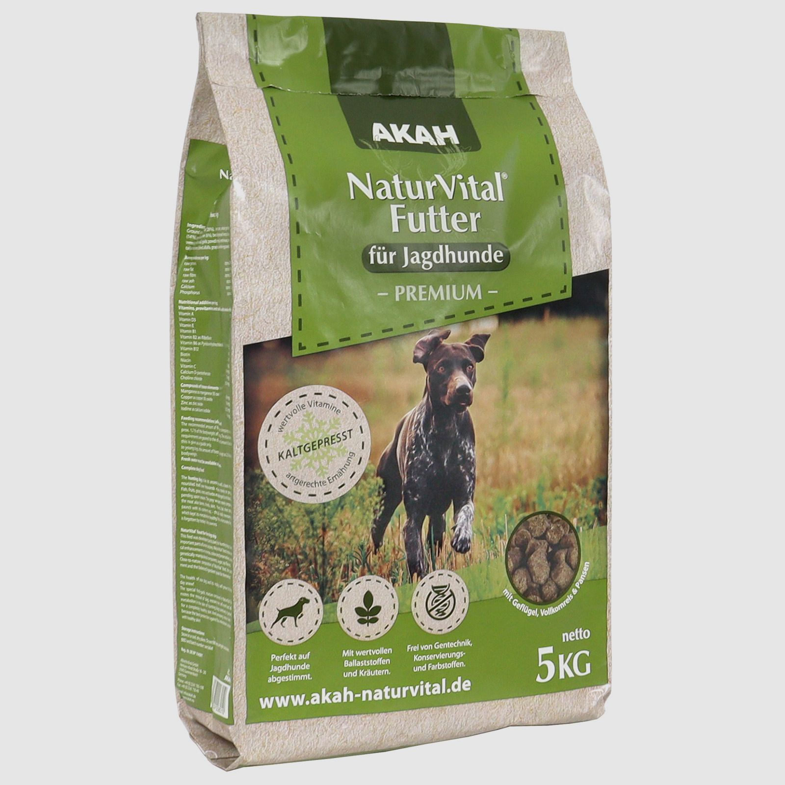 AKAH NaturVital® PREMIUM kaltgepresstes Hundefutter für Jagdhunde – 5 kg, Bild 1 von 5