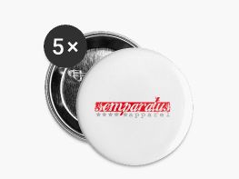 semparatus logo red/grey - Buttons klein 25 mm (5er Pack) Weiß