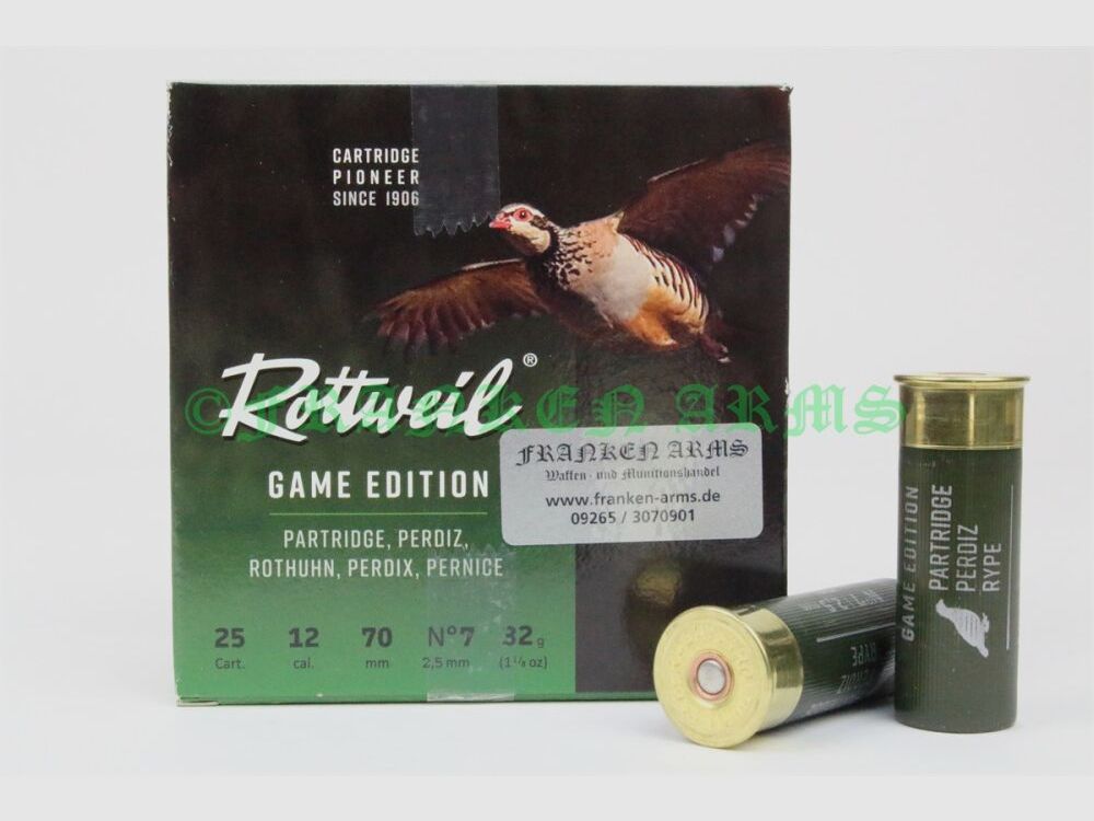 Rottweil Game Edition Rebhuhn 12/70 2,5mm 25Stück Staffelpreise