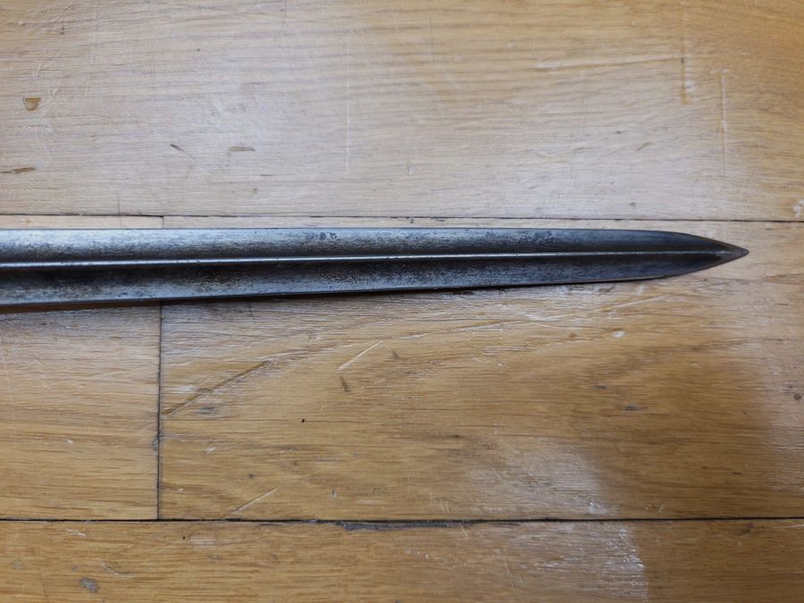Rare ERSOC bayonet Ersatz ES07 German – iron grip on base bayonet with case Belgian model 1867 JPL – Without sheath – TBE, image 13 of 19