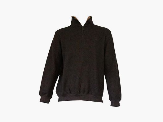 SWEAT COL ZIPPE CHOCOLAT