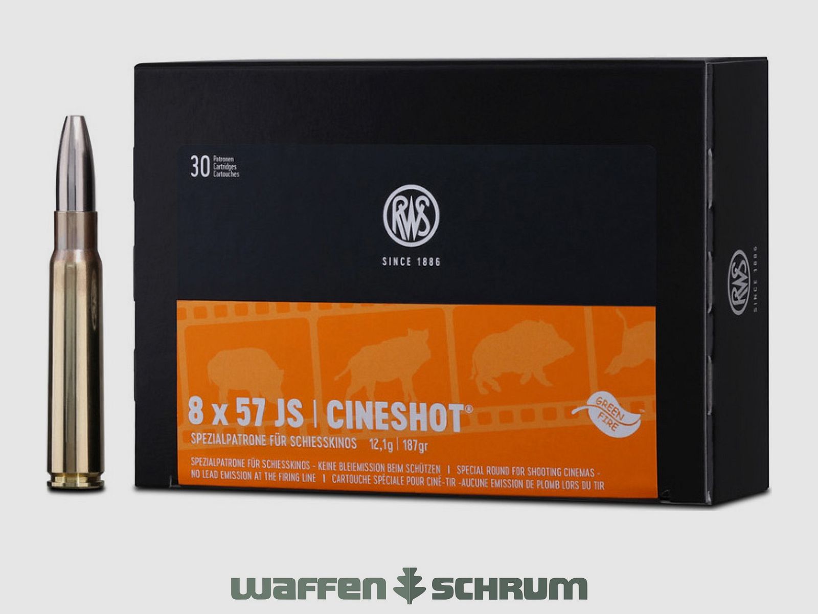 RWS Cineshot 12,1g - 187gr 8x57JS 30er Pck.