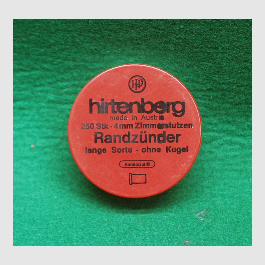 hirtenberger 4mm Zimmerstutzen Randzünder lange Sorte - ohne Kugel