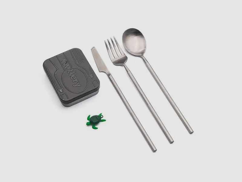 Set de couverts de voyage Outlery, en acier inoxydable, format de poche, image 1 sur 19