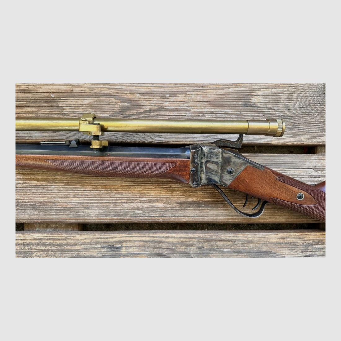 Pedersoli Sharps Sporting Rifle 45 70 met Messingscope Zeldzaam !!! .45-70Gov