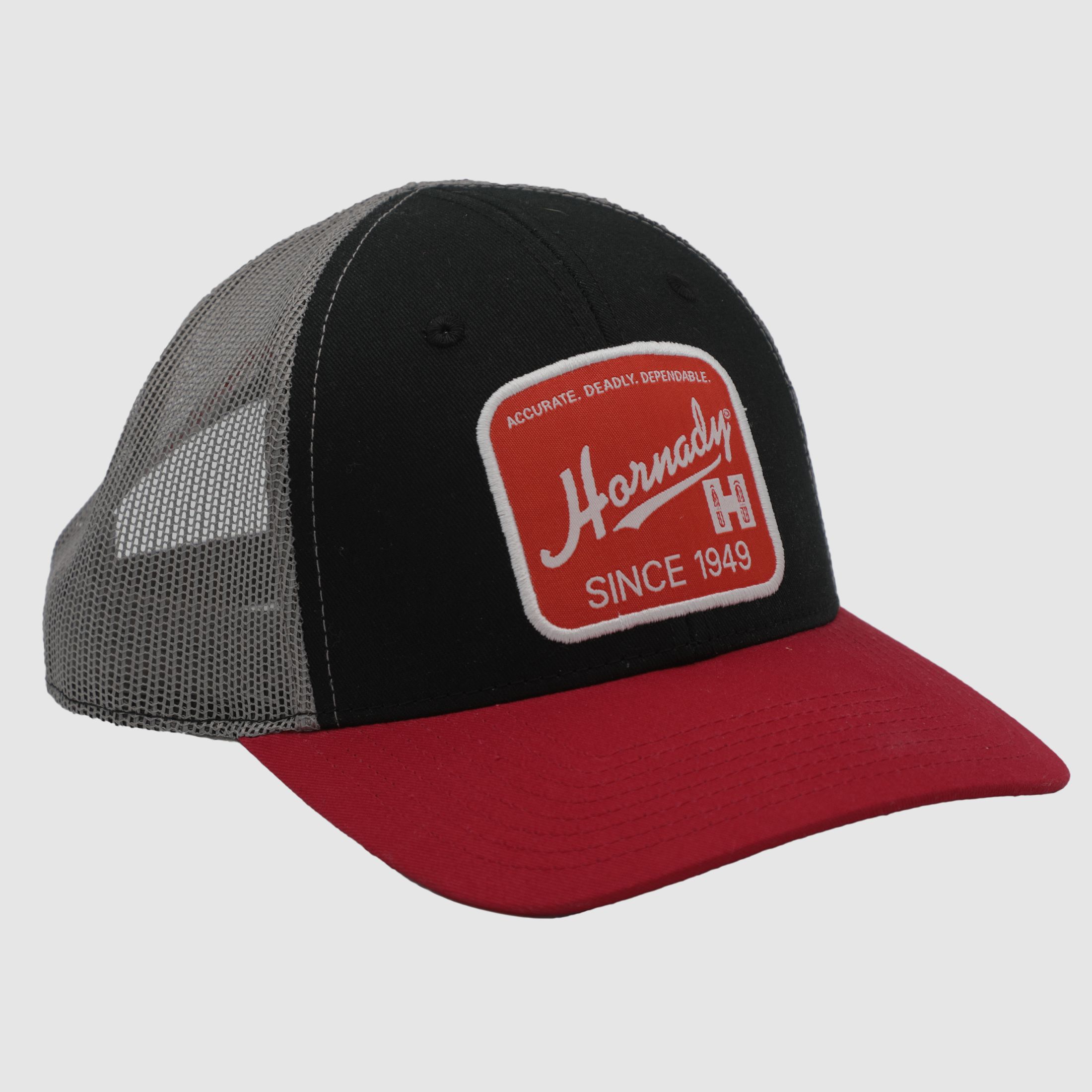 Hornady Schildmütze Retro Tri-Color Schwarz Grau Rot "Since 1949"