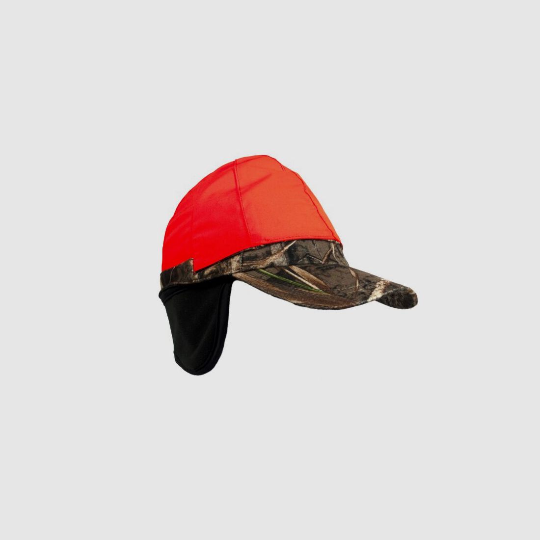Hubertus Jagdkappe Camouflage mit klappbarem Signalteil