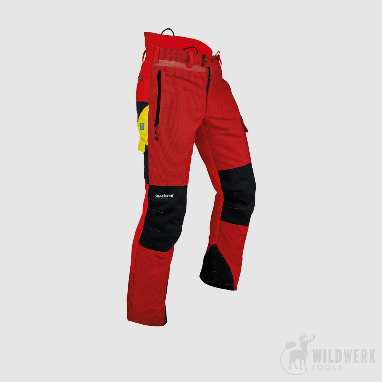 Pfanner Ventilation Cut Protection Trousers, Color Red