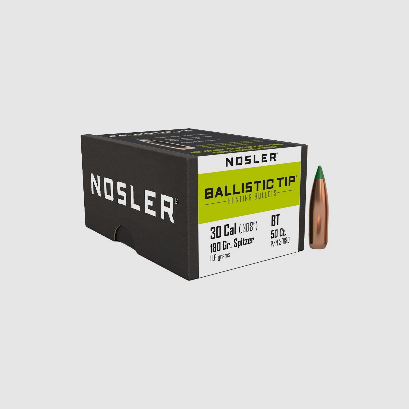 Nosler Ballistic Tip Kogels .30 / 308 180 gr SP 30180 50 stuks, afbeelding 1 van 2