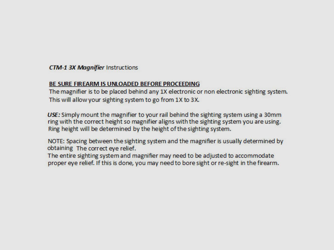 Sun Optics USA Magnifier 3x mit Montagering