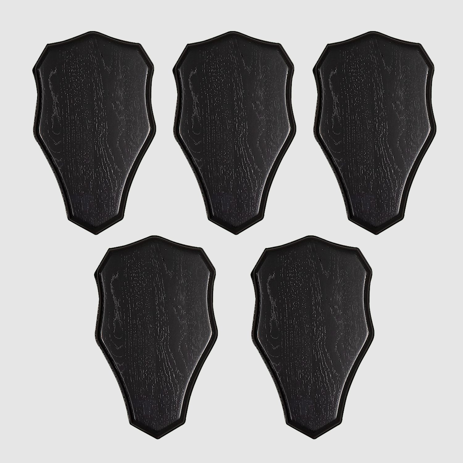 5etta scudo trofeo cervo impiallacciato in rovere scuro, confezione da 5