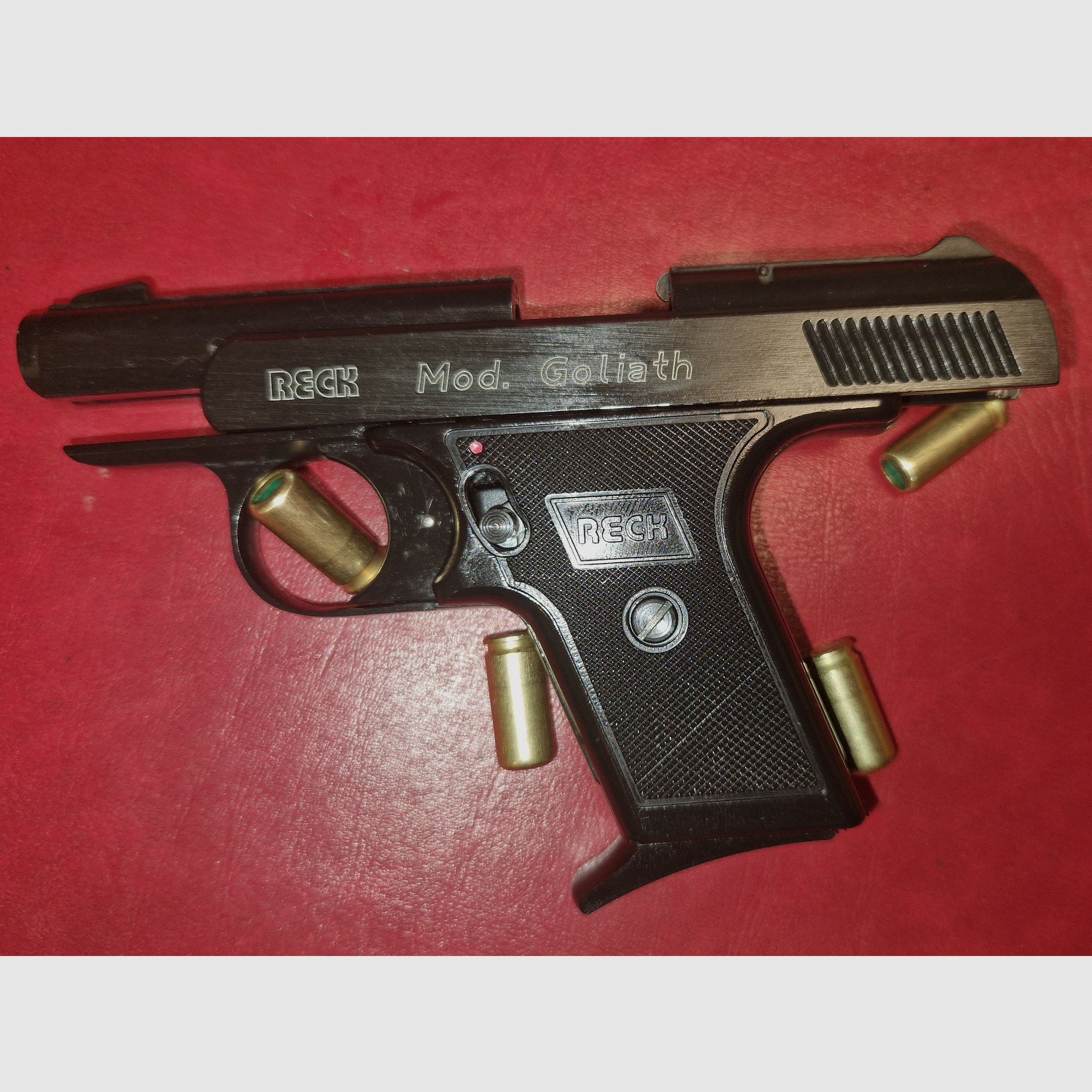 RECK MOD. GOLIATH/ senza accessori / cal. 9mm P.A.K. / PTB 763 / PISTOLA A GAS SCHRECKSCHUSS SILVESTER DIFESA PERSONALE COLLEZIONE / ------>! LEGGI LA DESCRIZIONE ! <------