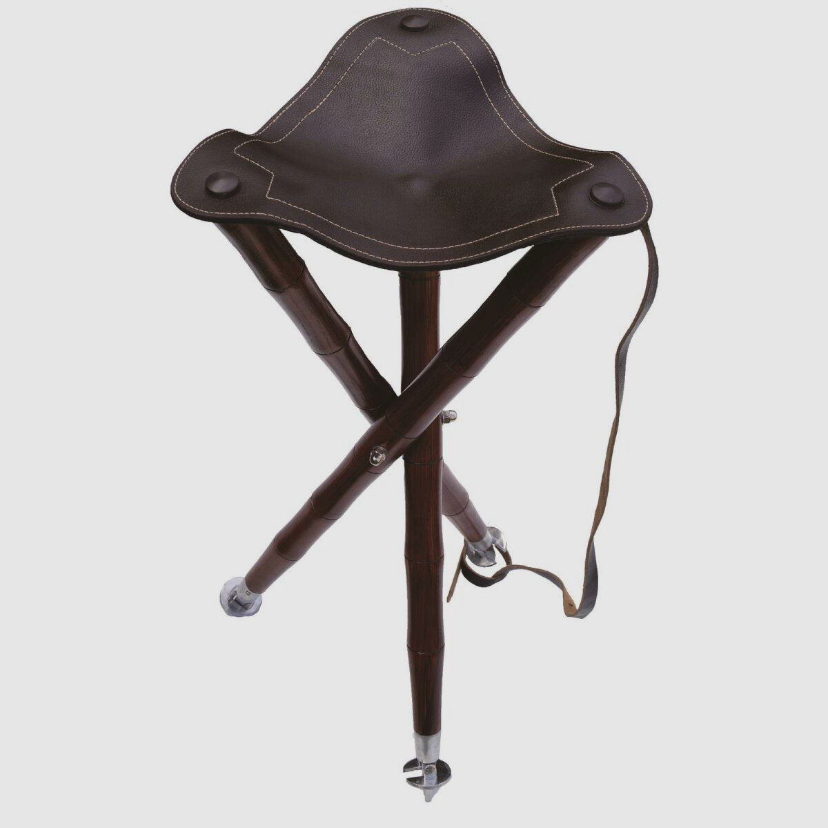 Lovergreen outdoor motif three-legged made of leather and wood