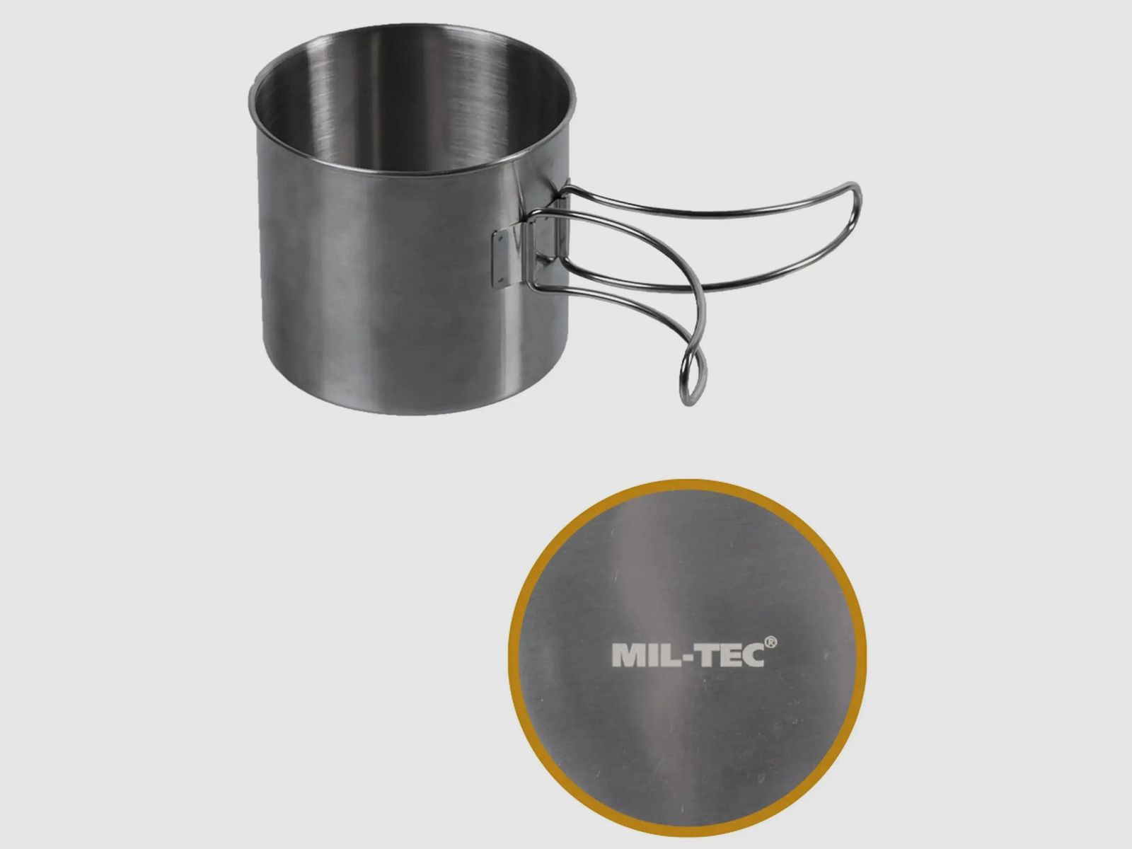 Mil-Tec Bicchiere In Acciaio Inossidabile Manici In Filo 600 ml