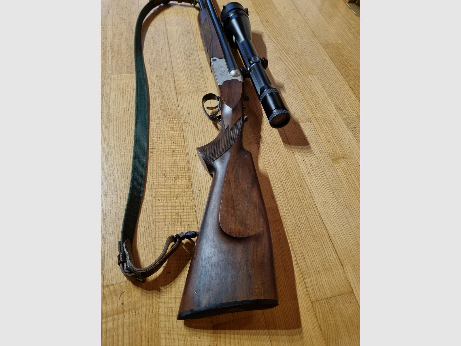 Schrankwaffe: Drilling Krieghoff Plus 7x65R, 12/70, Schwenkmontage, Zeiss Diavari ZM 3-12x56T*