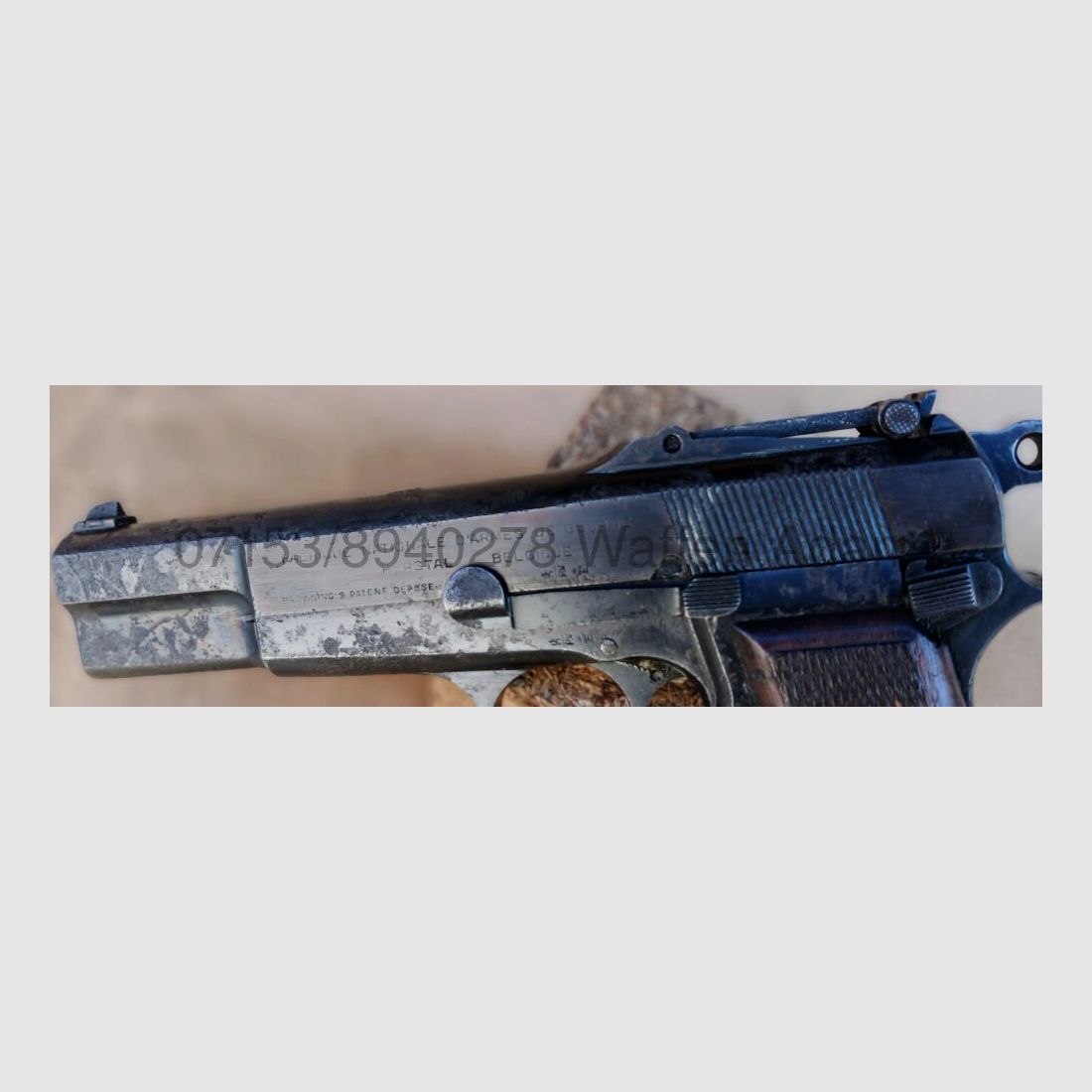 FABRIQUE NATIONAL WKII FN High Power - M.1935 with groove for stock, sliding sight