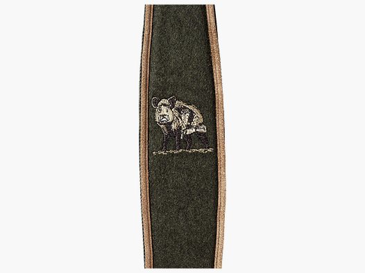 Fritzmann Gewehrriemen aus Loden/Leder mit Gummiunterlage