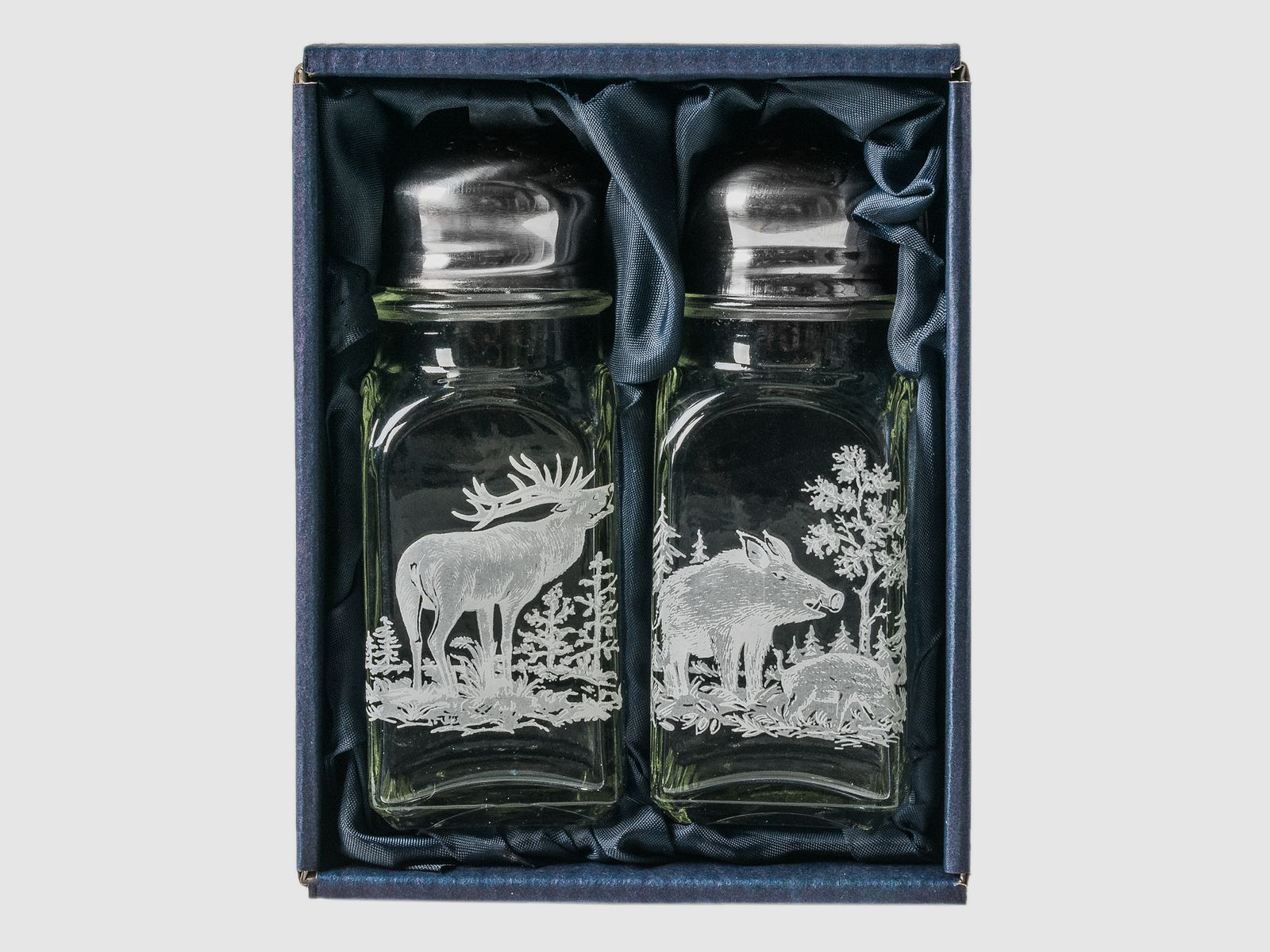 Menage Salz- u. Pfefferstreuer - Jagdmotiv, 10 cm Höhe