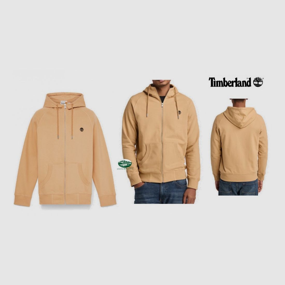 TIMBERLAND Sweat Exeter River avec zip et capuche jaune