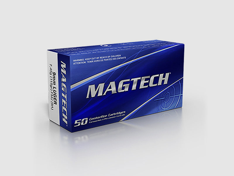 MAGTECH 9 mm Luger, full metal jacket 115 grs 1 pack (50 rounds at €0.319 each)