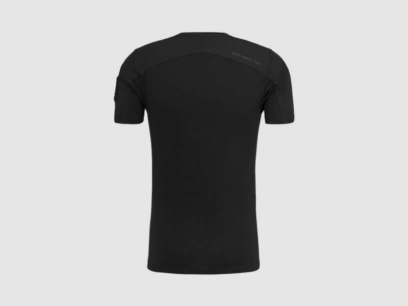 GLOCK Tactical T-Shirt Schwarz – Ripstop-Schultern, Stretch-Torso – Soft-Velcro-Badge – Größe M