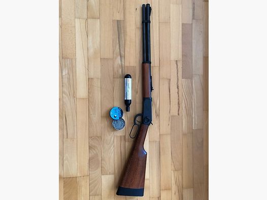 Umarex Cowboy Rifle 88g Co2 GEWEHR inkl. Magazin + 88g CO2 Patrone + eine Dose Munition schwarz braun SET