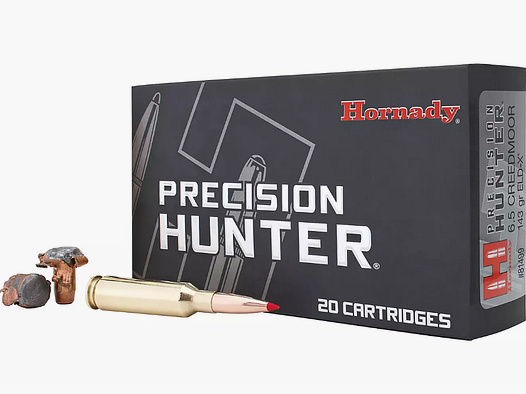 HORNADY - Munición 6,5 Creedmoor ELD-X 9,3g/143grs. Precision Hunter