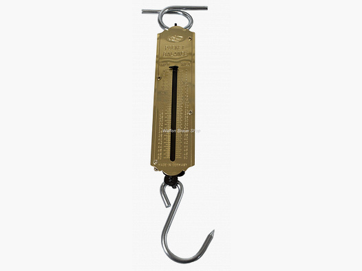 Portable wild scale lightweight metal spring scale with handle and hook weighing range up to 25 kg division 0.5