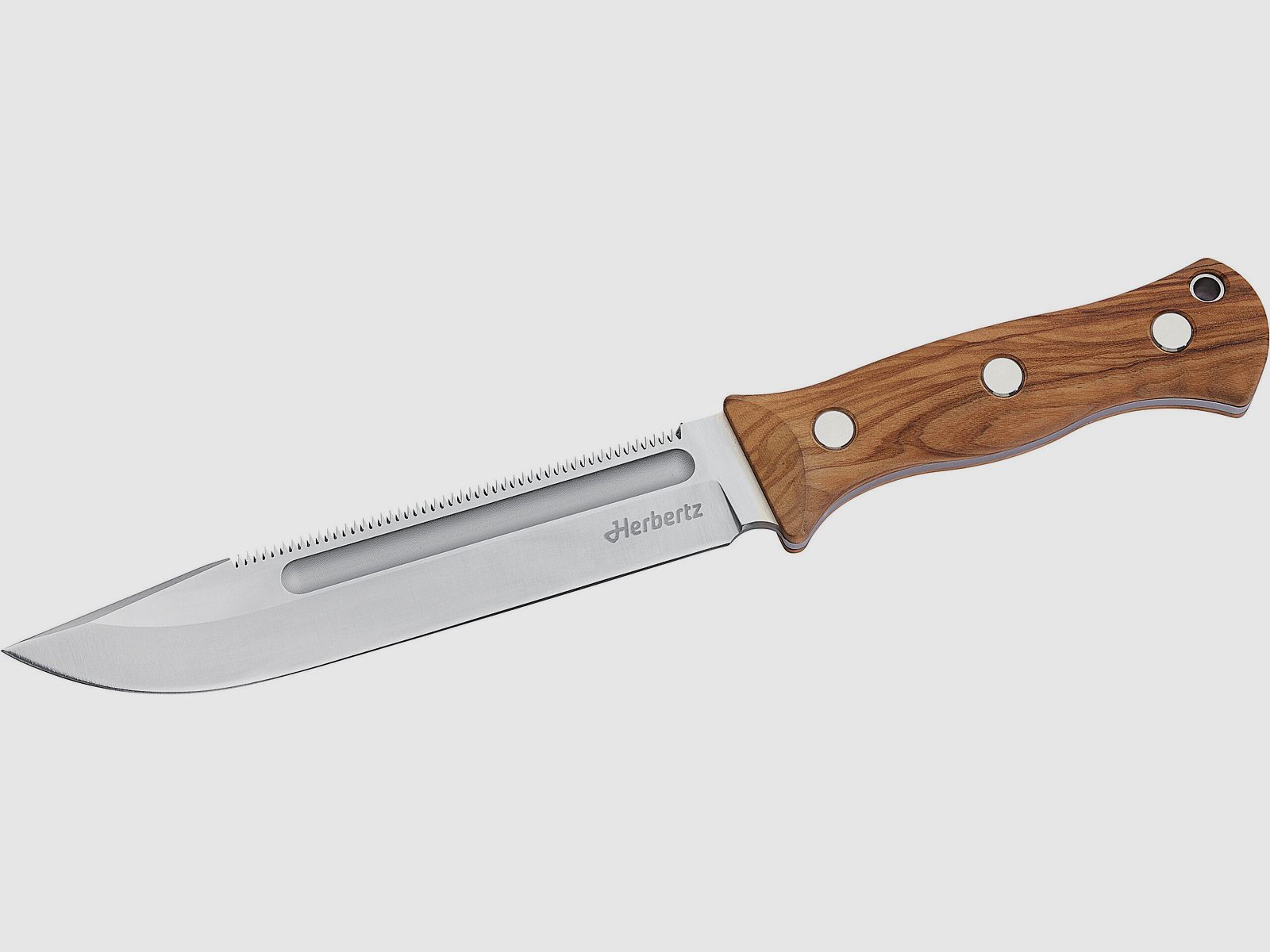 Herbertz Outdoor- und Survivalmesser D2 mit Olivenholzgriff